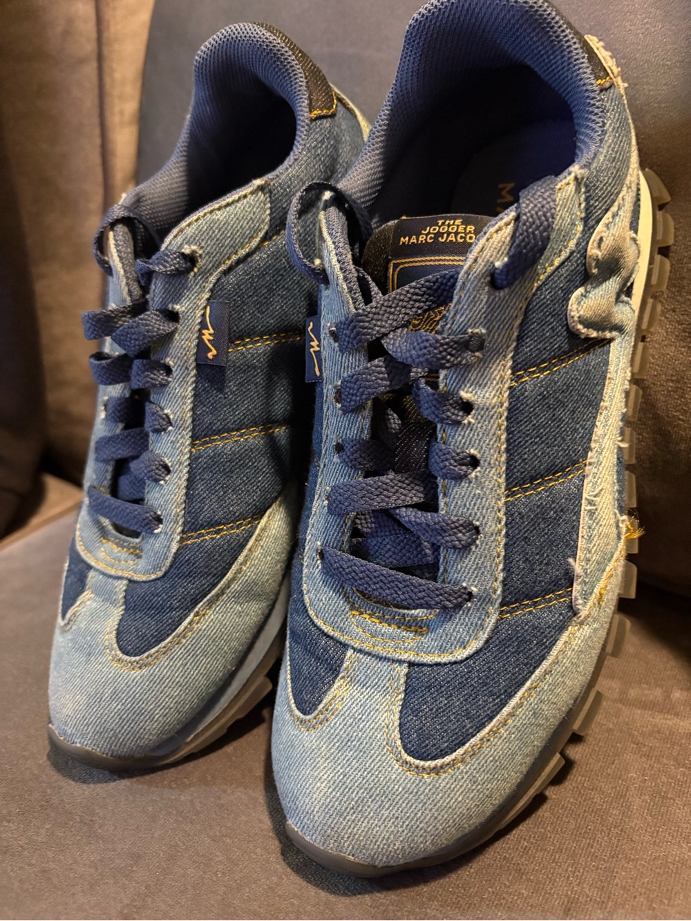 Marc Jacobs Two-Tone Denim Sneakers - Navy & Light Blue.  Very Gently used